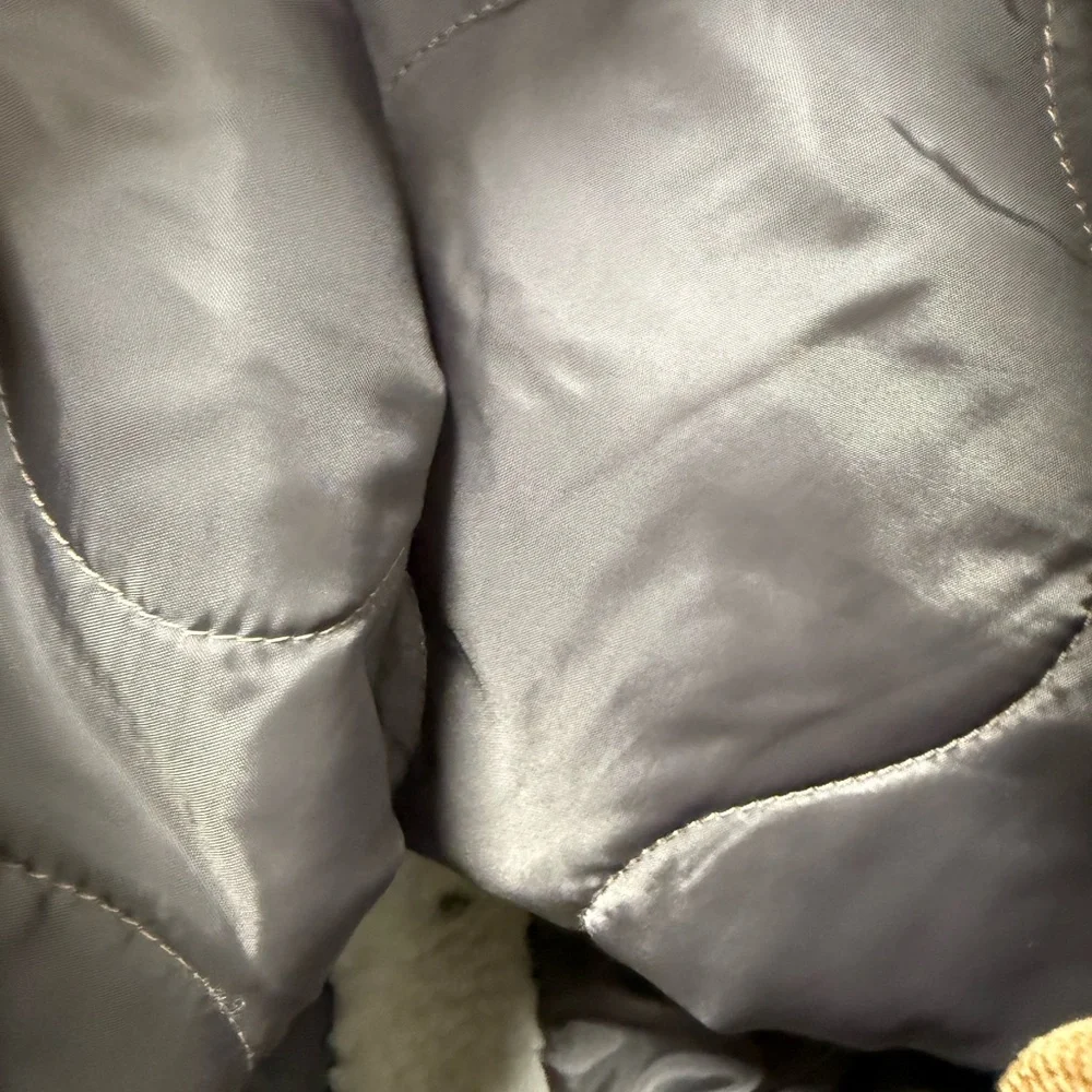 Lucky Brand Brown Corduroy Jacket with Cream Sherpa Collar XL - Picture 4 of 4